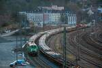 AIXrail 218 487 mit Schwellenzug in Wuppertal, M�rz 2026.