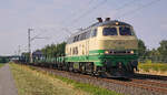 Aluzug mit Lokomotive 218 396-0 am 04.08.2021 in Kaarst.