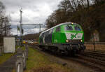 Die AIXrail 485 alias 218 485-1 (92 80 1218 485-1 D-AIX) der AIXrail GmbH fährt am 23.03.2023 auf Tfzf (Triebfahrzeugfahrt) bzw. Lz (Lokzug) durch Scheuerfeld (Sieg) in Richtung Köln.

Die V 164 wurde 1978 von der Krauss-Maffei AG in München-Allach unter der Fabriknummer 19800 gebaut und an die DB geliefert, 2018 wurde sie bei der DB ausgemustert und an die AIXrail GmbH in Aachen verkauft.

Die Lok hat die Zulassungen für D, A, CH, F, DK und SC.
