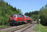 218 406-7 mit dem IRE 4213 (Stuttgart Hbf-Lindau Hbf) bei Durlesbach 27.5.17