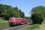 218 438-0 mit dem IRE 4215 (Stuttgart Hbf-Lindau Hbf) bei Wattenweiler 27.5.17