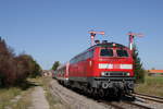 218 410 mit einem Leerzug nach Donaueschingen in Löffingen am 14.10.17.