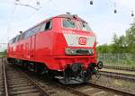 Railsystems RP 218 402-6 erstrahlt wieder mit Lätzchen im DB Rot der Epoche 4 am 16.06.18 beim Sommerfest im DB Museum Koblenz
