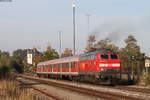 RE 3204 (Ulm Hbf-Donaueschingen) mit Schublok 218 495-0 in Mengen 16.10.18