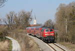 218 409-1 mit dem RE 3235 (Aulendorf-Lindau Hbf) bei Eriskirch 30.3.19