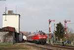 218 499-1 und 218 436-4 mit dem RE 22524 (Ulm Hbf-Aulendorf) in Altshausen 6.4.19