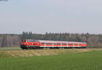 218 499-1 und 218 436-4 mit dem RE 22526 (Pfullendorf-Bad Wurzach) bei Hahennest 6.4.19