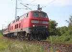 218 473-7 mit Sonderzug der HEL „Rügen-Express“ von Neumünster nach Binz Am Morgen des 13.07.2019 in der Güterumfahrung in Höhe Rostock Hbf.