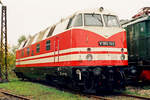 15.10.2006, Bw Weimar, Lok DR V180 141 des Sächsischen Eisenbahnmuseums Chemnitz ist zu Gast.