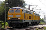 DB Bahnbau 218 449-7 mit 225 010-8 am Haken in Gelsenkirchen-Bismarck 9.8.2019