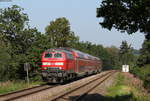218 432-3 mit dem RE 4211 (Stuttgart Hbf-Lindau Hbf) bei Lohner 31.8.19