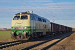 Güterzug mit Lokomotive 218 396-0 am 30.12.2019 in Meerbusch Osterrath.
