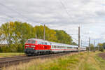 Zum ersten Mal seit Eröffnung der IC Linie Gera - Düsseldorf durfte der Zug am 17.10.2021 von einer 218 bespannt werden, sonst wird der Zug von einer 245 gezogen.