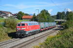   Der tägliche Müllzug von Burgkirchen nach Traunstein am 05.09.2022 bei Straß zwischen Freilassing und Teisendorf.