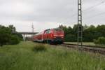 Auch am 03.06.11 war 218 405-9 wieder mit ihrem RE nach Mühldorf unterwegs.