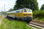 Am 16.7.14 war 218 477 mit dem Railab2 unterwegs im Saarland um über Pirmasens Nord und Landau nach Offenburg zu verschwinden.