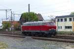 Rennsteigbahn 218 492-7 als Tfzf Richtung Erfurt, am 25.04.2020 in Neudietendorf.