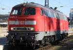 Die 218 405-9 rangiert Lz in München HBF am 20.10.2009