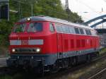 Die 218 838-1 kam grade vom nachschub von dem Pilgersonderzug zurück in Aachen Hbf am 08.05.2010.