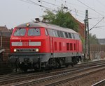 218 208-7 kam am 02.10.2014 als Tfzf in Fahrtrichtung Osten durch Hannover Linden-Fischerhof.