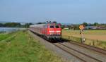 218 455-4 mit RE 14065 Hannover Hbf - Bad Harzburg am 28.09.2014 in Klein Elbe.
