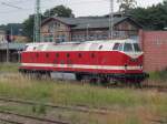 119 158 nach der Ankunft aus Berlin Schöneweide,beim Lokumlauf in Bergen/Rügen am 28.Juni 2014.