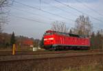 219 084 am 27.11.14 bei der Werkstattprobefahrt bei der Ausfahrt Erfurt-Bischleben gen Eisenach.