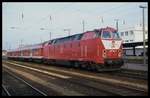 219154 mit RB nach Görlitz am 13.06.2001 um 19.15 Uhr im HBF Cottbus.