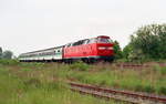 219 013-9 bei Mühlhausen/Thüringen Scan aus ca. 1999, seit 1998 liefen die 219 mit den RE zwischen Erfurt und Eichenberg bzw. Göttingen, Negativ Scan