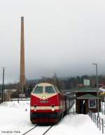 119 158 beim Rangieren im Bahnhof Cranzahl am 28.02.2009.