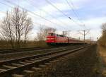 DB 219 084-1 mit dem RE 16601 von Heilbad Heiligenstadt nach Erfurt Hbf, bei Erfurt Bischleben; 29.11.2009