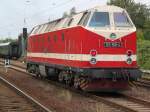 DR-U-Boot 119 158-4 kam vom Tanken im Rostocker Hbf zurck hier bei der Einfahrt im Bahnhof Rostock-Bramow.13.08.2011