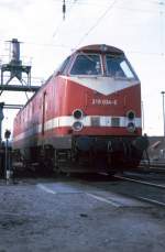 219 034-6 im Jahre 1994 im aktiven Einsatz in Schwerin fr die Strecken nach Parchim und Rehna