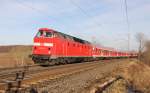 219 084-1 mit dem  Advents-Express  auf der Fahrt von Gttingen nach Erfurt.