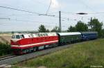 DR 119 158-4 DB Museum Berlin, unterwegs mit einem Sonderzug der Dampflokfreunde Berlin e.V. nach Berlin, fotografiert bei der Durchfahrt in Halle Saale am 30.07.2008 --> Bei der Lok handelt es sich nur optisch um ein originales   U-Boot  , da sie 2001 komplett mit neuen Motoren, Getriebe und anderer Technik ausgerüstet wurde. 