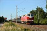 119 158 mit Sdz anlsslich der HansaSail 2012 aus Rostock nach Berlin. Aufgenommen am 11.08.12 in Schwerin. 