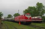 MEG 302 (92 80 1229 173-0 D-MEG) am 25.05.2013 beim 18. Eisenbahnfest unter dem Motto  DR E-Loktreffen  des Thringer Eisenbahnvereins im ehem. Bw Weimar.