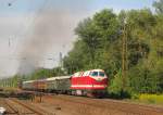 Dampflokfreunde Berlin 119 158-4 als Schlusslok am DPE 15926 von Berlin Schneweide Pbf nach Meiningen, am 07.09.2013 in Naumburg (S) Hbf.