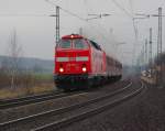 219 084-1 mit dem RE16187  Advent-Express  aus Richtung Göttingen kommend mit dem Ziel Erfurt.