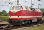 am 08.08.2015 war 119 158-4 auf Schnupperkurs im Rostocker Hbf unterwegs