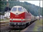 219 189 als Schlußlok am verstärkten Personenzug nach Sonneberg am 16.August 1996 in Steinach