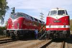 V 200 033 und 118 770-7 im Eisenbahnmuseum Bochum Dahlhausen, am 30.04.2017.