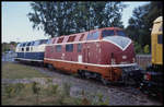Museum Speyer am 9.8.1999: Ehemalige DB Schnellzuglok 220071 im Freigelände.