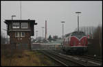 Am 24.2.2007 war die Hammer V 200033 mit dem musealen Lübeck Büchener Doppelstockzug im Rahmen einer Sonderfahrt nach Cloppenburg gekommen.