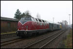 Am 24.2.2007 kam die Hammer V 200033 mit dem musealen Lübeck Büchener Doppelstockzug im Rahmen einer Sonderfahrt nach Cloppenburg.