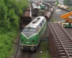 Auch bei Regen sehr reizvoll: Der Betrieb auf dem Umladebahnhof der Brohltalbahn.