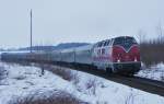 Am 21.Februar 2010 war V200 116 mit einem Sonderzug bei Stapelburg auf dem Weg nach Wernigerode.