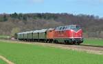 V 200 033 erreicht mit einem Sonderzug am 20.04.13 Ilsenburg.