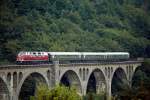 V 200 033 der MEH, Willinger Viadukt am 23.09.1995. (Sdf der EF Hönnetal e.V.)