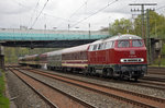 Lok V 160 002 und V 200 033 als Schiebelok mit dem Sonderzug am 23.04.2016 in Hagen.
